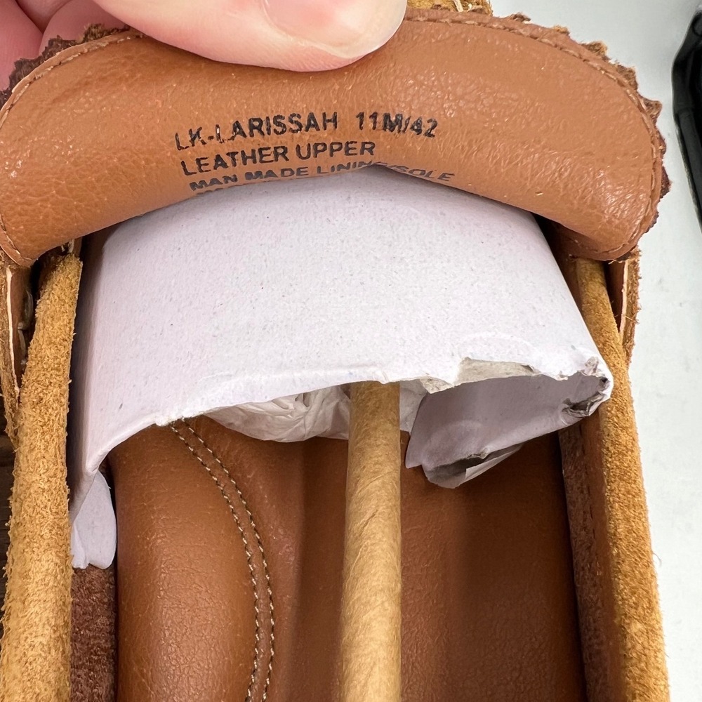 Lucky Brand Larissah Suede Loafers Cuoio Brown Whipstitch Penny Shoe NWT Size 11 - Picture 7 of 8